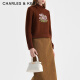 CHARLES/KEITH Fashion Crocodile Pattern Handheld Kelly Bag Women's Bag Birthday Gift CK2-30782470-1 CK2-30782470-1 Milk White Medium Bag
