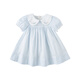 DAVE&BELLA Girls Dress Girls Princess Dress Puff Sleeve Baby Dress Fashionable Girl Lady Dress Summer Dress New Children's Dress Blue and White Stripes DB2238126 100 cm (recommended height 90-100cm)
