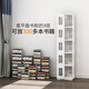 Steel thickened 360-degree rotating movable bookshelf simple living room floor-standing study library creative book 5-layer white floor-to-ceiling bookshelf