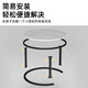 Shunguan coffee table, living room tea table, imitation rock plate, creative Nordic tea table, modern small apartment, simple round small table, minimalist type, door-to-door delivery, black frame-70 white lines + 50 black lines