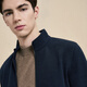 EMZ Ordos [ultra-light wool] autumn and winter new knitted stand-collar jacquard zipper cardigan men's sweater jacket