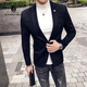 RUNNING HIGH品牌西装外套男国潮服装春季新款修身休闲纯色平驳领外套上衣 黑色9928 常规 M