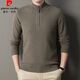 Hengyuanxiang 100% Cardigan Herbst und Winter verdickter halbhoher Hals Reißverschluss Pullover-Strick-Pullover schwarz grau 185