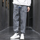 Number one youth jeans men spring and summer retro loose work pants trendy large size men's casual pants men gray XL