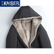 凯撒（KAISER）银蓝水貂内胆派克服男貂皮大衣连帽尼克服整貂皮草风衣干部外套冬 黑色银蓝（袖子加水貂） 180/2XL 适合体重145-160斤