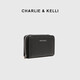 CHARLIE & KELLI官网 CK轻奢包包女包拉链短款多卡位女士2025新款卡包零钱包 黑色