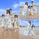 Buenpu beach parent-child clothing summer clothing new family of three or four family clothing mother-daughter mother-child travel vacation set 321 female 2XL