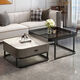 
Spring pastoral Internet celebrity rock slab tea table table living room household Nordic light luxury modern square combination glass small apartment simple tea 70 gray glass + 60 white rock slab (black rack gray pump [delivery to home]