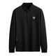Fat big-size men's autumn and winter long-sleeved T-shirt loose lapel middle-aged men 300 Jin [Jin equals 0.5 kg] Add fat fat man plus velvet polo shirt <11980 models> Spring and autumn style/black 7XL recommended weight 240-250