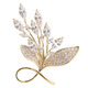CHEZHESI flower brooch, high-end feminine Swarovski zirconium corsage anti-exposure pin 520 Valentine's Day gift for girlfriend, white wheat flower brooch, next day delivery