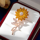 MIEG Fashion Versatile Exquisite Sunflower Brooch Women's High-End Niche Corsage Temperament Clothes Accessories Mom Gift Pink
