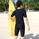 Xuanhai one-piece swimsuit men's full body sun protection quick-drying snorkeling surfing wetsuit large size men's swimsuit suit jellyfish suit black one-piece short-sleeved mid-pants XL