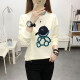 Camiseta de manga larga de la manga larga Qianyuqi Camiseta de manga larga Ropa para mujeres 2025 Autumn New Loose Base Shirt Top Women's Clothing QY6189 Color de albaricoque 2xl recomendado 125-135Jin [Jin equivale a 0.5 kg]