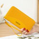 Langes PU -Brieftasche gewebtes Muster kontrastierender Farbstudent Lady Halten Brieftasche mehrere Karten und modische vielseitige Handy -Tasche Lila