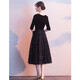 Seidler black little evening dress for women to wear at ordinary times 2025 new banquet and evening temperament mid-length annual meeting to look slim black XL
