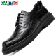 CARTELO Brock men's leather shoes cowhide men's shoes heightened thick sole formal shoes leather shoes men 9859 black heightened 43