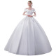 Satin wedding dress for women 2024 new bride palace style French simple super fairy one shoulder princess style wedding dress white S