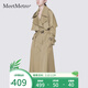 Meetmetro Mayer gabardina de color caqui para mujer 2025 otoño nuevo delgado revestimiento de chaqueta de moda