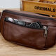 
Cool kangaroo waist bag men's genuine leather cowhide multifunctional large capacity oblique crossing construction site work running waist new mobile phone bag 866 black