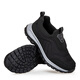 Versión grasa ensanchada de ultraligera de zapatos deportivos casuales para hombres para personas de mediana edad y ancianos corriendo y paseando zapatos sin zapatos Daddy Old Men's Shoes 9207 Negro 43