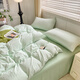 Yalu Home Textiles Four-piece set of pure cotton naked sleeping 100 cotton sheets and quilt cover cover single and double 1.5m 1.8 meters bedding Algae green + moonlight green 2.2*2.4m quilt cover [quilt cover single piece]