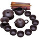 Xiangye complete set of raw ore purple clay pot Kung Fu tea set home office teapot teacup cover bowl set tea set gift box set purple clay tea set 15 pieces (safety package)