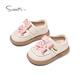 Snuffy Girls' Leather Shoes Autumn Children's Soft Soled Princess Shoes Cute Lolita Baby Comfortable Toddler Shoes Toffee White 23