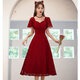 
Lankaroni Lankaroni toast suit bride can wear wedding engagement dress return small evening dress lace burgundy medium length 2XL