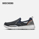 斯凯奇（Skechers）男鞋商务休闲鞋舒适一脚蹬轻便舒适时尚春季款复古帆布鞋