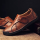 Western Region Kamelgröße Marke 2023 Herren Lederschuhe Herren Herbst Neue echte Lederbohnenschuhe Großgröße 9912 Gelbbraun 40