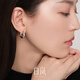 Bai Lan Mirrored Earrings for Women 925 Silver Earrings Studs Fashion Design Trendy Plain Earrings Birthday Gift for Wife Golden Large Size