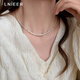 Lnieer broken silver several taels of pearl necklace women's 925 silver 2025 new clavicle chain niche high-end light luxury broken silver 925 silver broken silver multi-pearl necklace
