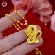 Feixiangge 999 gold necklace pendant for men and women bag 18k gold dragon head Pixiu pendant new gift Guanyin + necklace