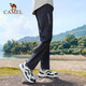 
Camel sports trousers men's woven plus velvet trousers water-repellent anti-static casual trousers C14CAY6623, Phantom black, men M