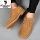 Western Camel (VANCAMEL) Martin shoes men's genuine leather spring and summer men's shoes trendy shoes low top versatile Martin boots casual fur shoes British work shoes brown 41