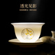 Xiangye's new complete set of mutton-fat jade Kung Fu tea set for home light luxury high-end white jade tea cup office reception complete set teapot six-cup tea set 10 pieces