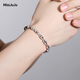 Miss JuJu pt950 platinum bracelet for men, platinum olive bead bracelet for women, fashionable shiny bracelet, weight 9.59g, length 21cm, thickness about 6mm