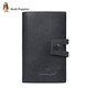 Hush Puppies key bag men's key bag key chain multi-functional top layer cowhide large capacity storage bag card bag two-in-one black