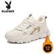 Playboy (Playboy) Damenschuhe für Winter Daddy Schuhe für Frauen plus Samtschuhe für Frauen kaltdichte Baumwollschuhe für Frauen warme Sportschuhe für Frauen 1623 Beige 37