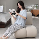
Year of the Snake Year of the Year of the Pajamas Women's Pure Cotton Summer Short Sleeve Trousers Red Loose Outdoor Outdoor Cotton Set YSH-683 XL Code 120-140Jin [Jin equals 0.5 kg] Need to reserve shrinkage
