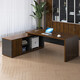 Yuzao desk boss desk modern simple single person with cabinet executive desk manager supervisor desk 1.4 meters table walnut + iron gray