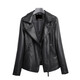 Zongchun Genuine Leather Jacket Women's Short Genuine Leather Jacket Spring and Autumn New Korean Style Versatile Lambskin Jacket Short Slim Motorcycle Jacket Black 3XL