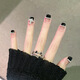 Mi ropa de siete días gelly gelly negro negro saturno cadena de diamantes manchas de uñas de uñas tableta de uñas terminadas by1049# plateado flash mariposa 1 modelo de pegamento