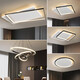 Guanmu Lampe Set Living Room Strimpes Trois chambres et deux salons Lument de plafond Luxury Luxury Modern Simple Style Restaurant Éclairage DP2131-1050 Wuji LED (blanc + noir) Installation de colis