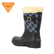 Very good (Jolly Walk) Winter waterproof and cold-resistant rain boots for women's non-slip water boots, fashionable outer wear velvet warm water shoes, new style plus velvet rain boots, blue plaid plus velvet warm JW322 37