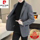 Pierre Cardin double-sided woolen blazer men's spring and autumn woolen woolen suit casual high-end winter new down coat dark gray 70 wool M 100-120Jin Jin equals 0.5 kg