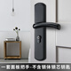 Huili custom door lock indoor home universal type no modification hole lock old door lock room door handle gold old-fashioned handle black (excluding lock body lock core) 35-50mm universal type with key