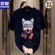 Romon Summer Pure Cotton Camiseta de manga corta para hombres 2025 Camiseta nueva Talla de gran tamaño Traso Ajuste de Half-Sleved V691 Negro 5xl