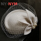 NY-NYM Französisch Elegant Britisch Retro Mesh Beret Wolle Wolle Hochzeits Bankett Weißer Brautkopfschmuck Weißer Durchmesser etwa 17 cm/mit Clip
