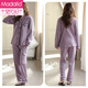 Modal pajamas women's spring and autumn autumn pure cotton long-sleeved home clothes full cotton plus large size loose autumn thin T9274 elegant black 2XL (175)